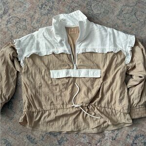 FP Movement by Free People Two-Tone Beige and White Pullover Anorak